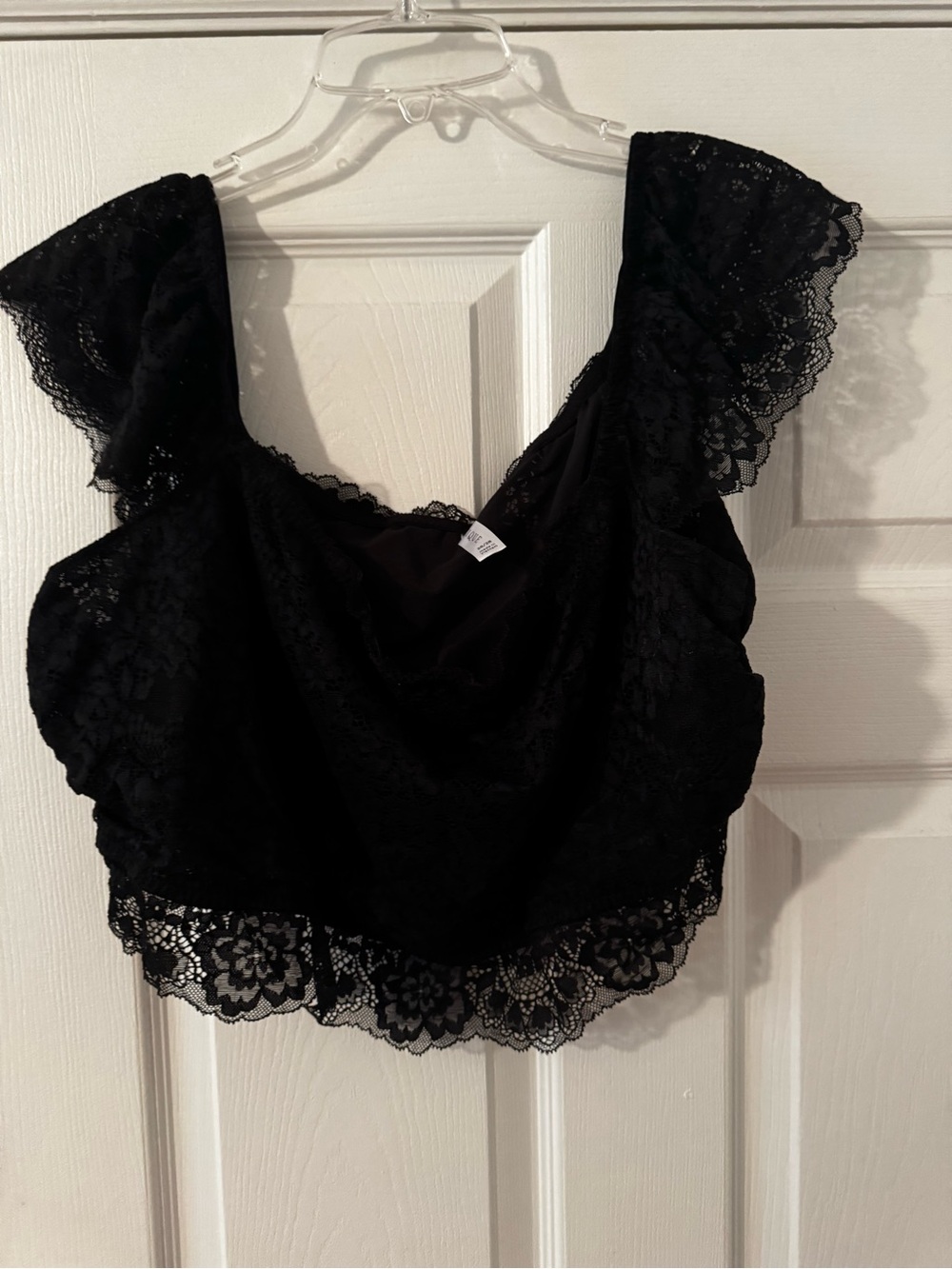 Cacique Lane Bryant Black Lace Crop Top/Bralette - Women Intimates